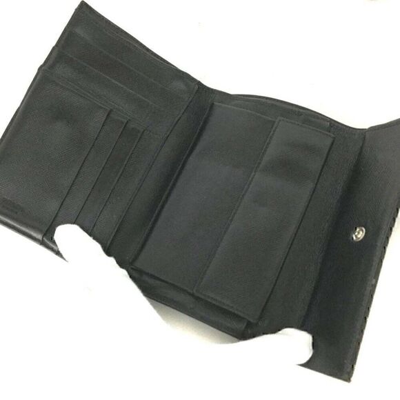 ⭐ PRADA Logo Plate Khaki Nylon Trifold Wallet/9W0514 - Picture 3 of 8